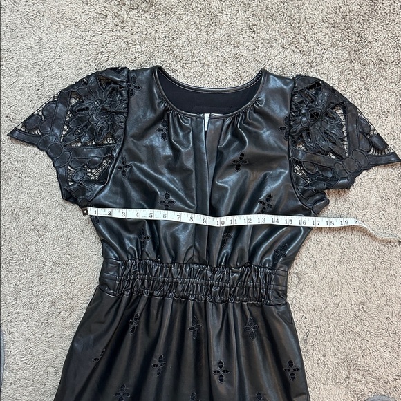 ANTHROPOLOGIE Women’s The Somerset Maxi Dress Faux Leather Embroidered Edition M - Picture 15 of 15